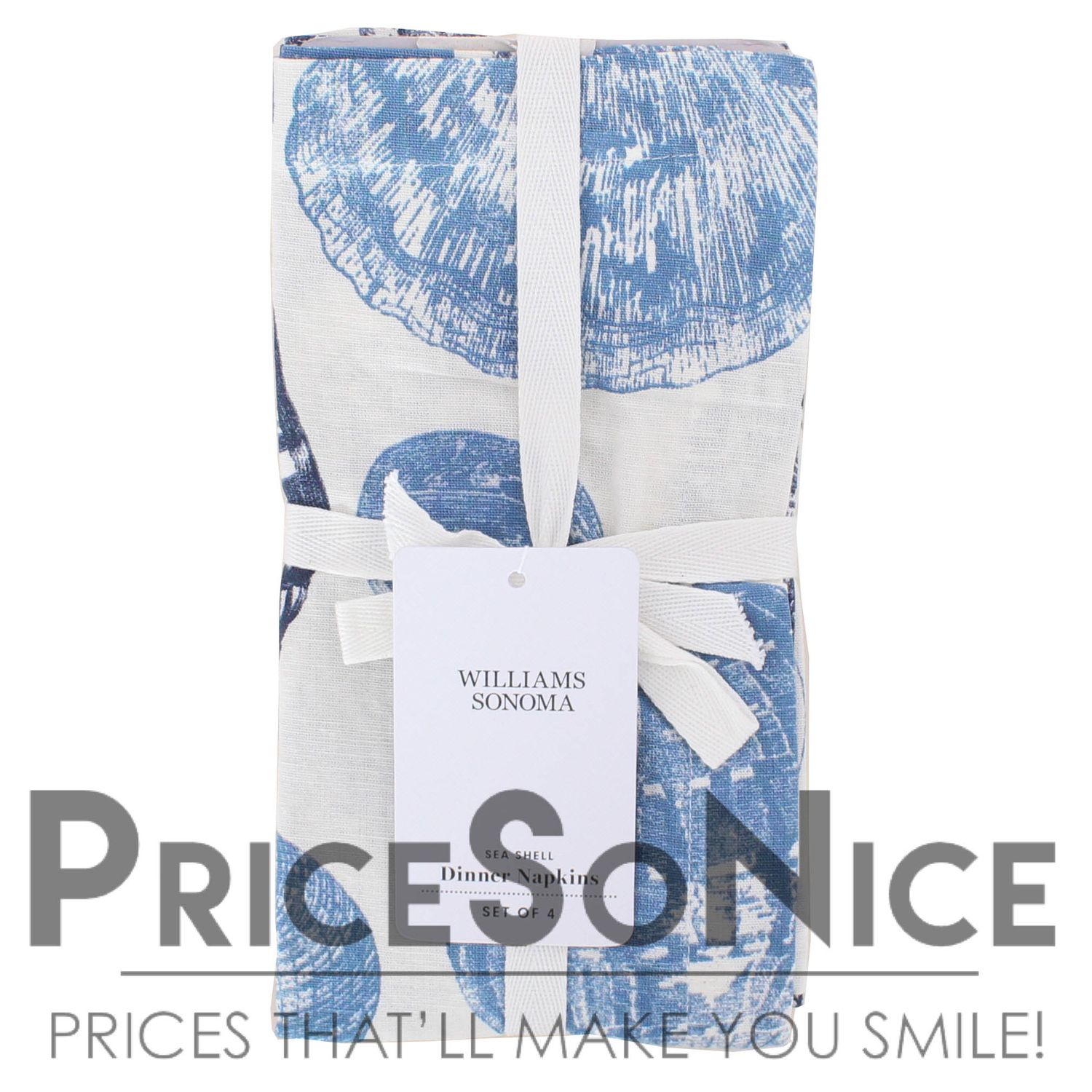 Williams Sonoma Seashell Napkins, Set of 4  MSRP $50