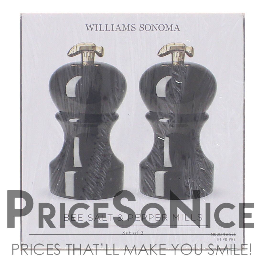 Williams Sonoma Bee Salt &amp; Pepper Bistro Mills, Set of 2 MSRP $100