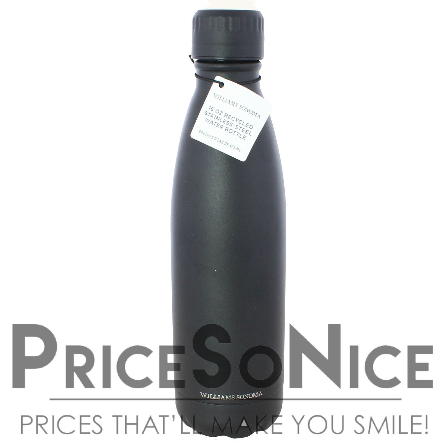 Williams Sonoma Hydration Bottle 16oz Black MSRP $30