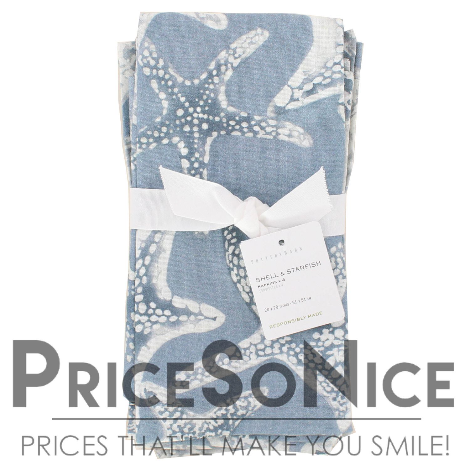 Pottery Barn Margeaux Floral Cotton Napkins - Set of 4 MSRP $48.00