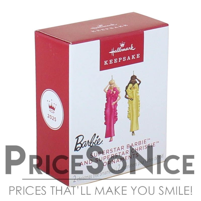 Hallmark Ornament 2025 Mini Superstar Barbie™ and Superstar Christie™ Ornaments