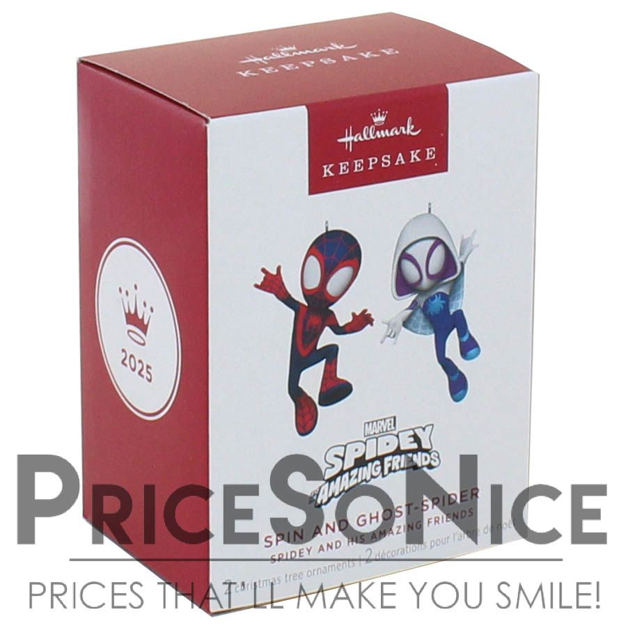 Hallmark 2025 Marvel Spidey and His Amazing Friends Spin and Ghost-Spider Ornaments, Set of 2