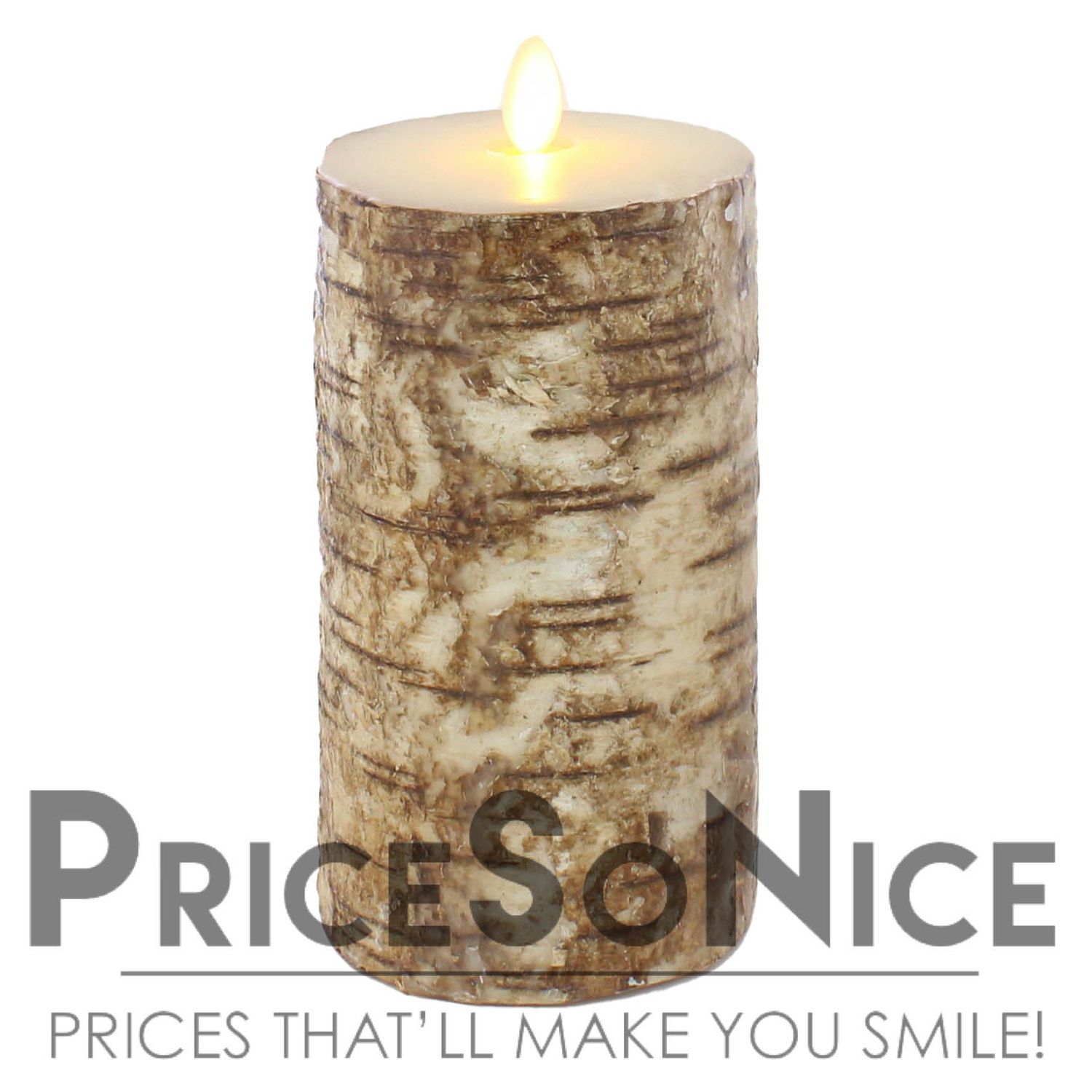 Pottery Barn  Flickering Flameless Pillar Candle - Birch - 3x6 CRACKED