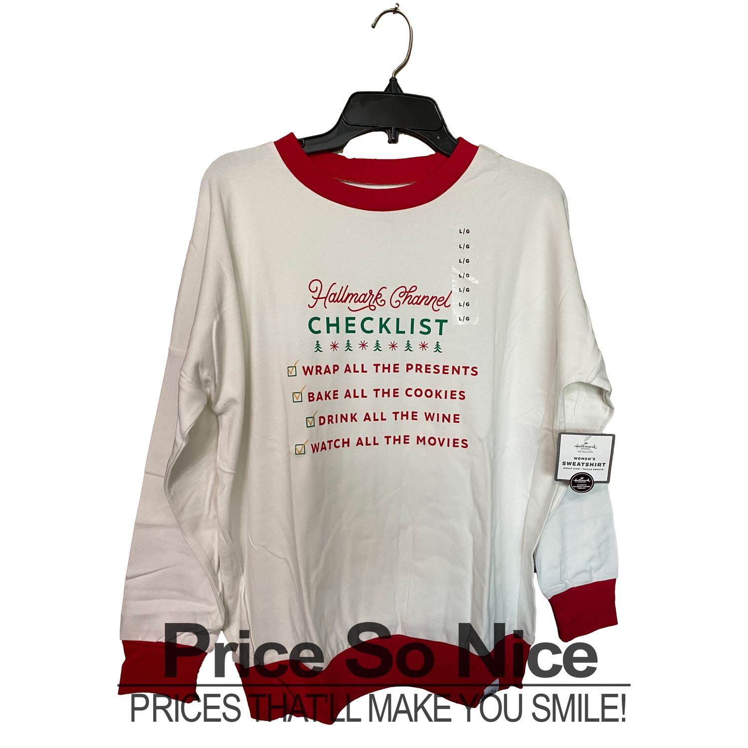 Large Sweatshirt Hallmark Channel Checklist Women&#39;s
