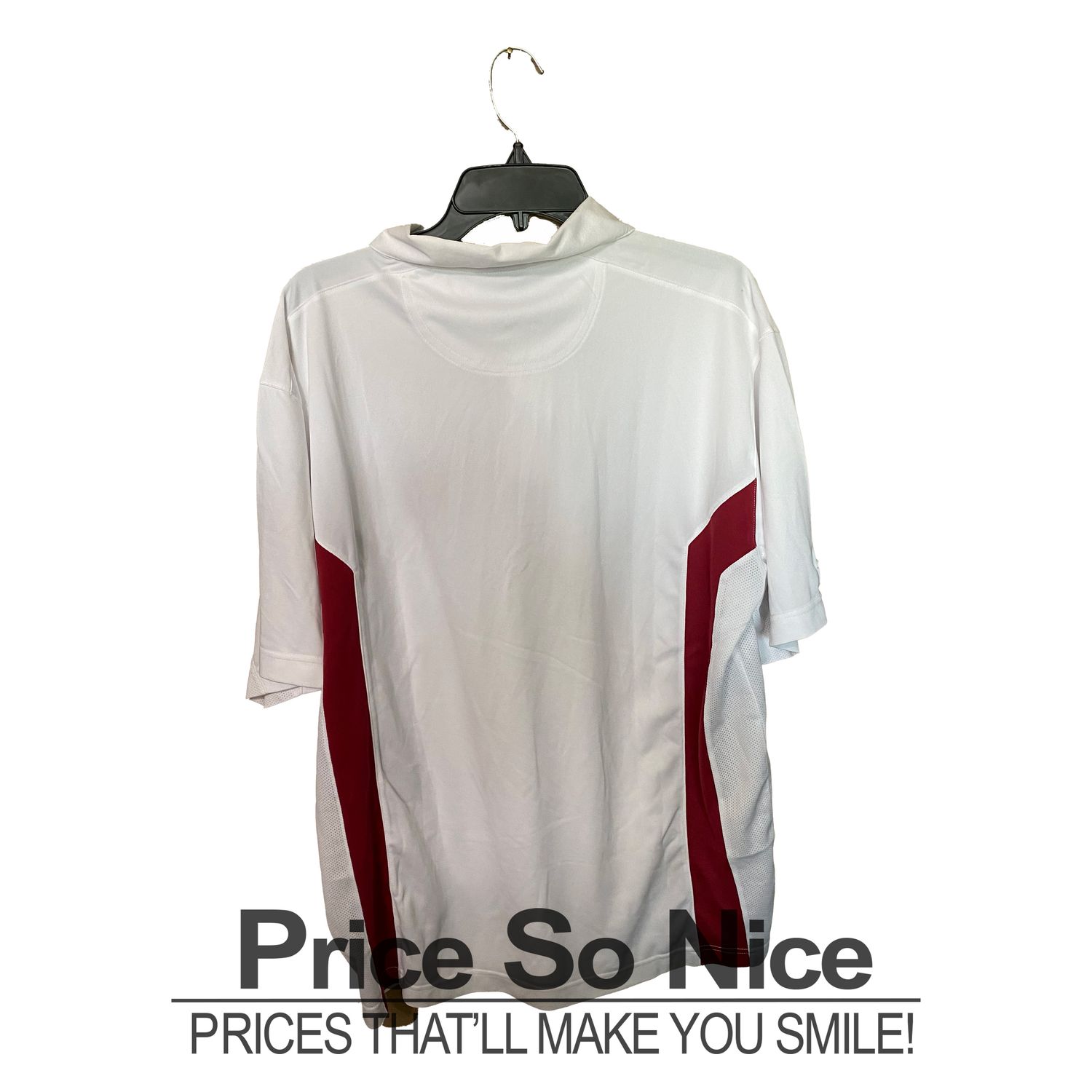 Oklahoma Sooners OU Polo Shirt Men’s Large – White/Burgundy P2 Pro Player