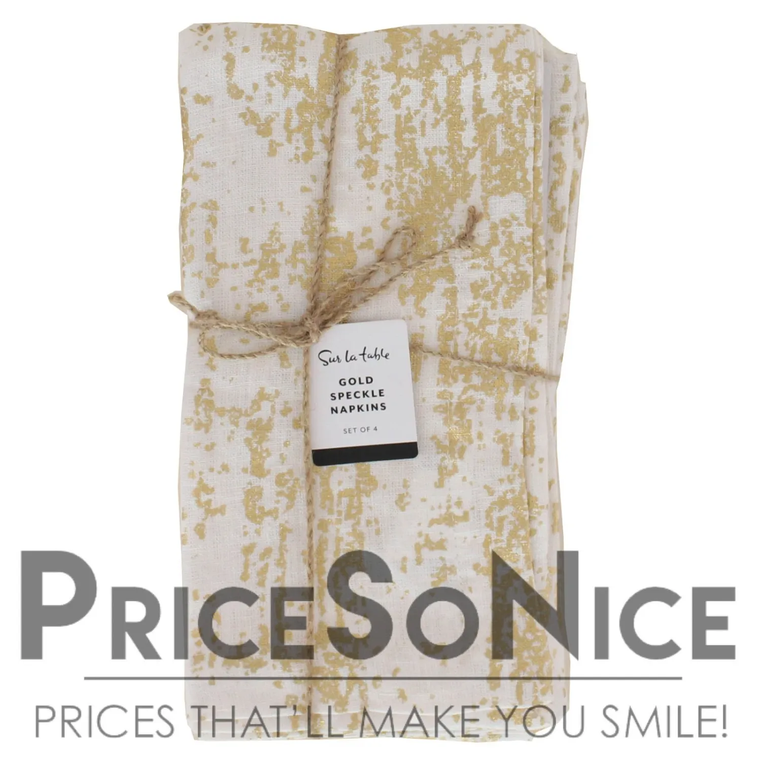 Sur La Table Gold Speckle Napkins, Set of 4 MSRP $55
