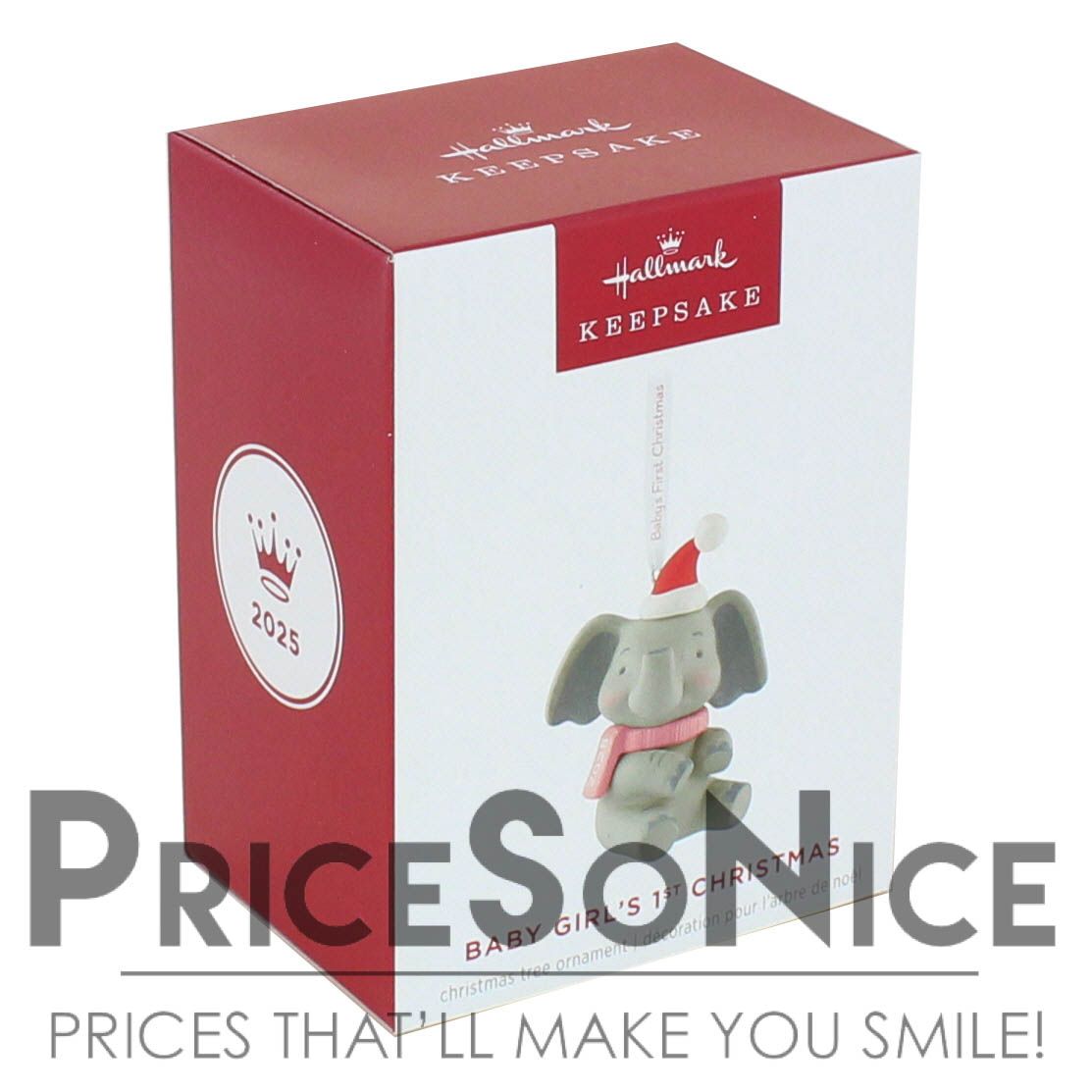 Hallmark Ornament 2025 - Baby Girl&#39;s First Christmas Elephant