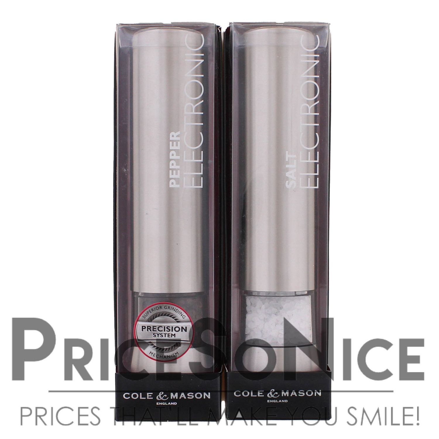 Cole &amp; Mason Hampstead Electric Salt &amp; Pepper Mills w/ Light + FREE Thermometer MSRP $250