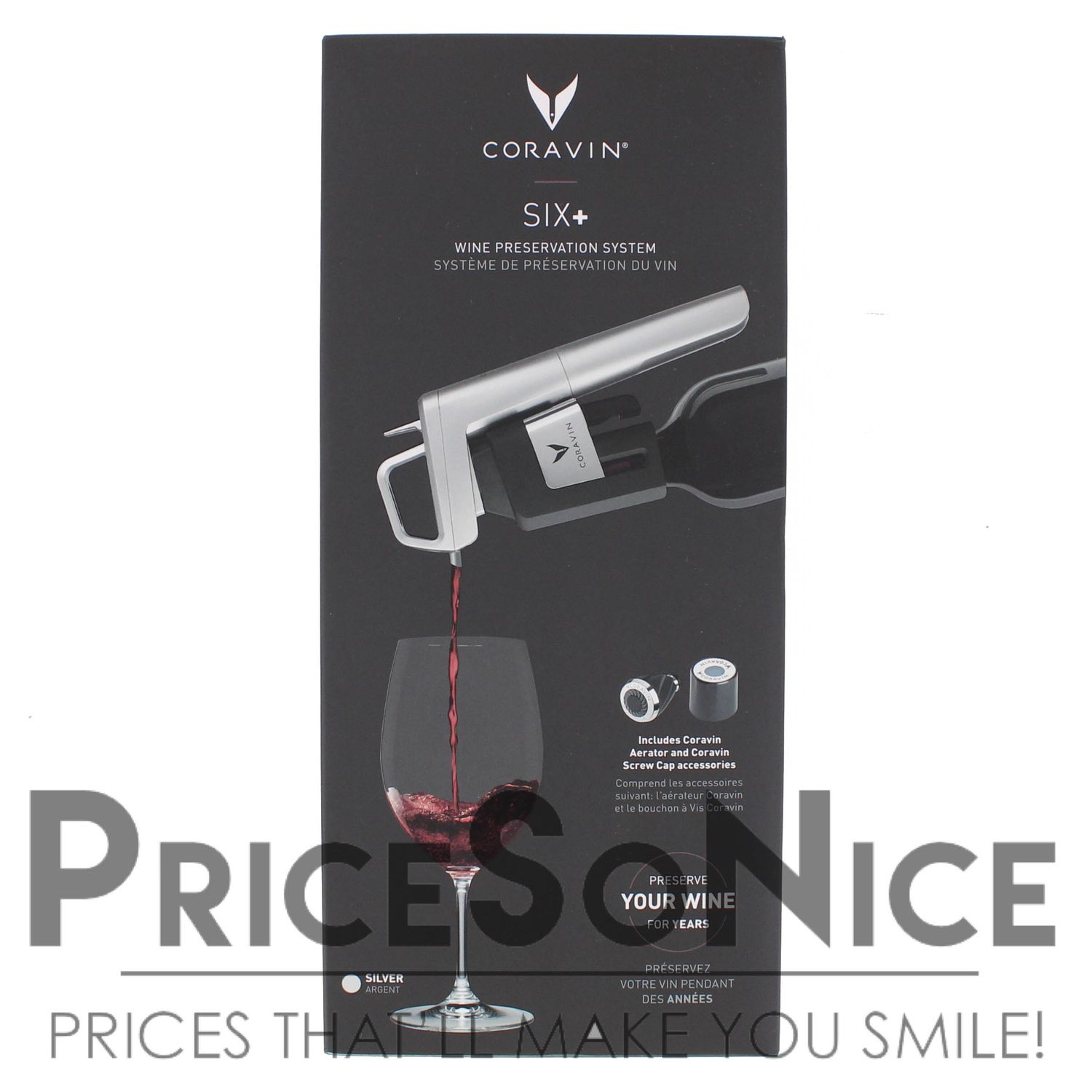 Coravin Model Six + Wine Preservation System, Silver MSRP $380