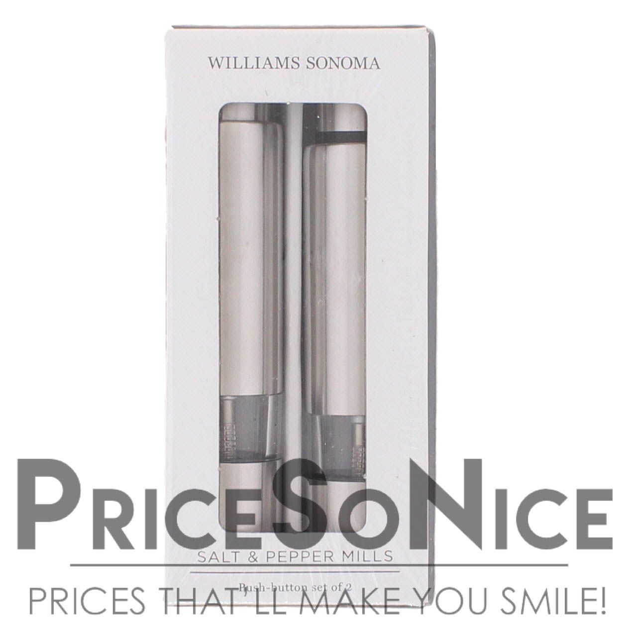 Williams Sonoma 5.75" Thumb Salt and Pepper Mill Set MSRP $100