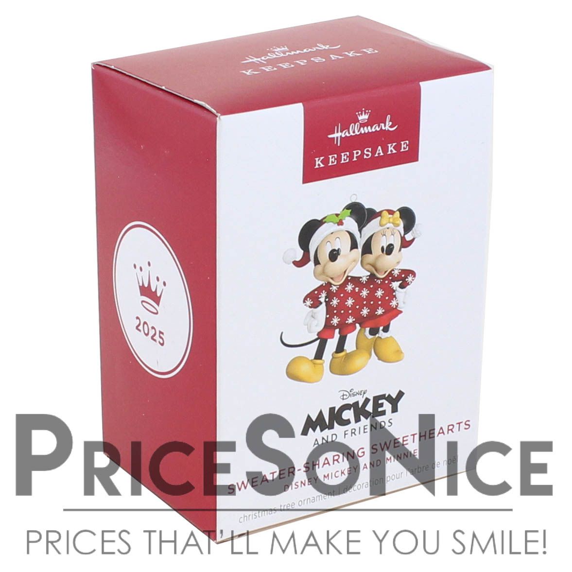 Hallmark Ornament 2025 Disney Mickey and Minnie Sweater-Sharing Sweethearts