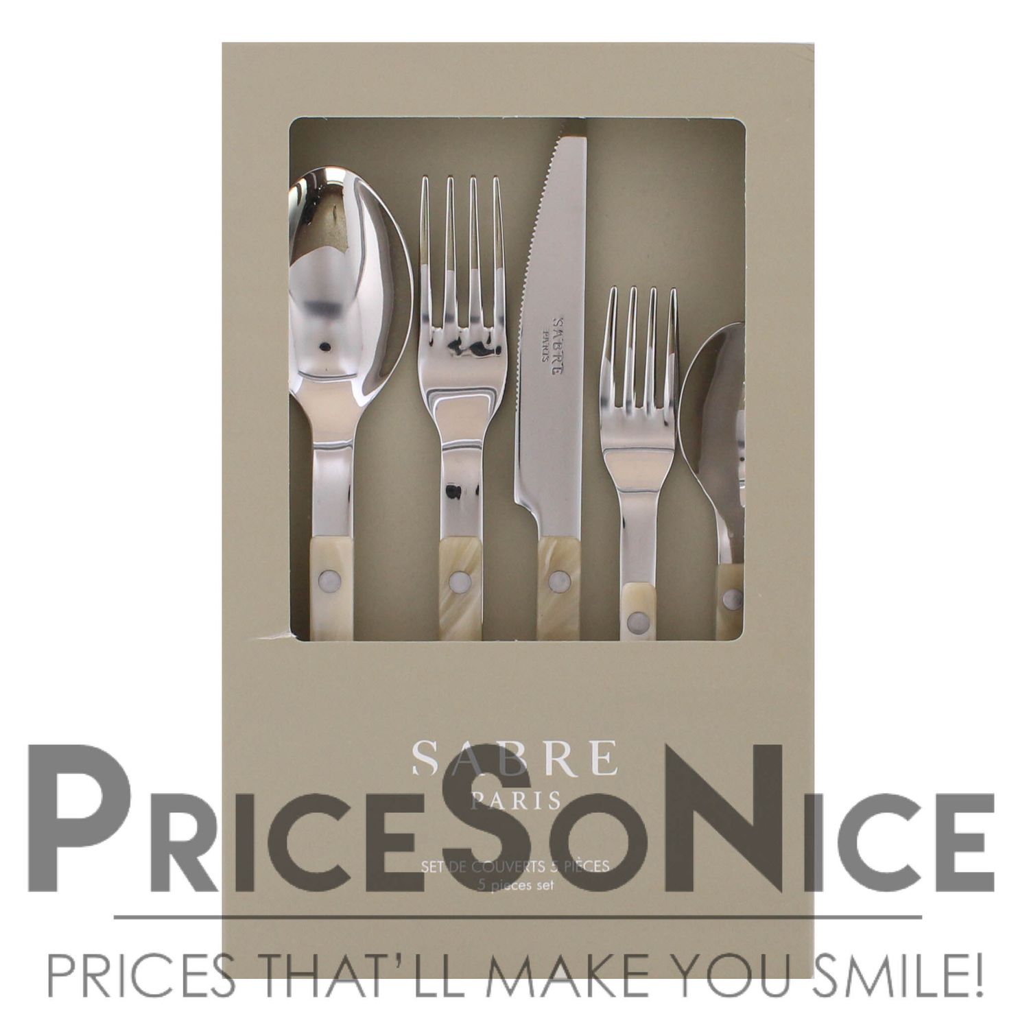 Sabre Bistrot Vintage Faux Horn Flatware Set MSRP $150