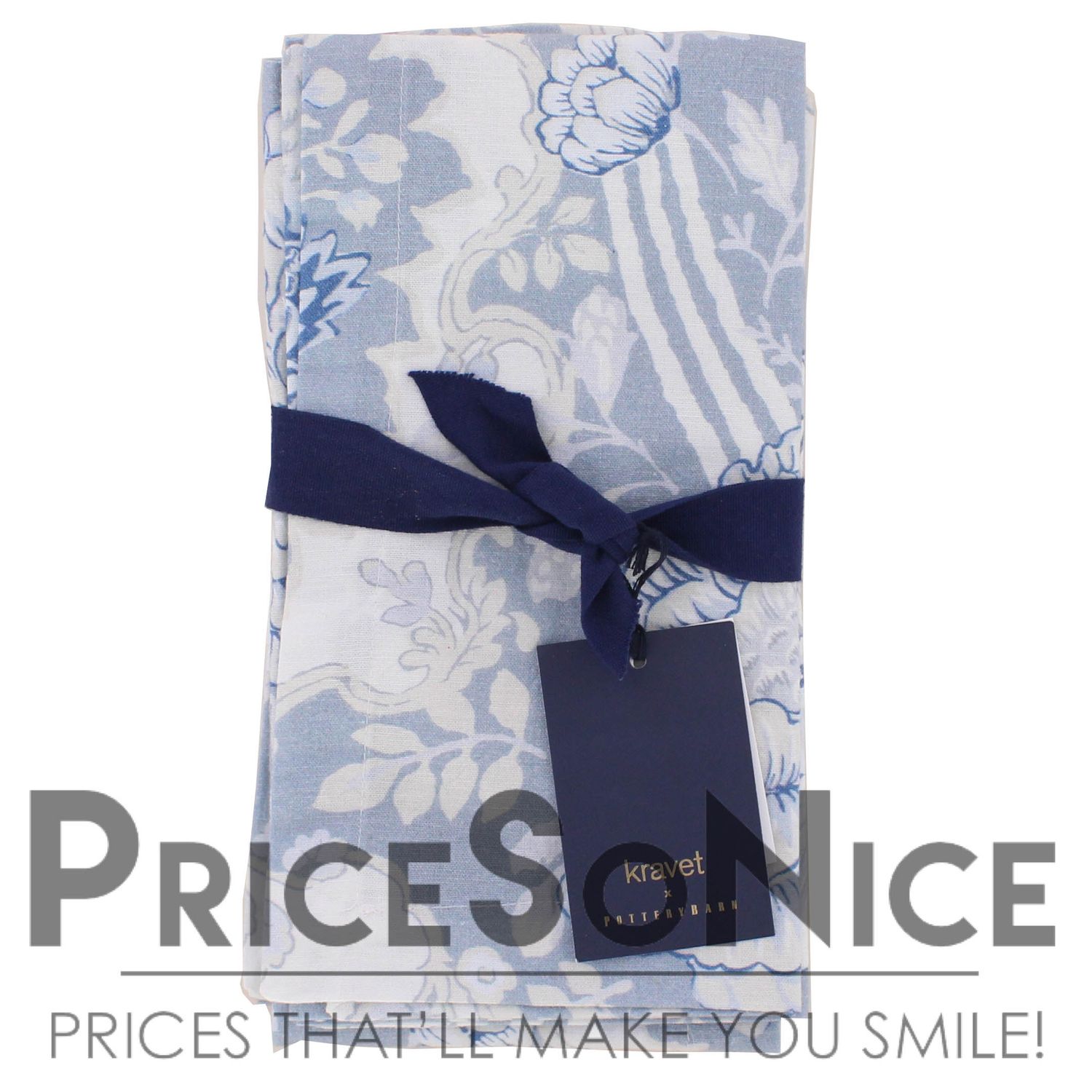 Pottery Barn x Kravet Arboretum Cotton/Linen Napkins - Set of 4, MSRP $48