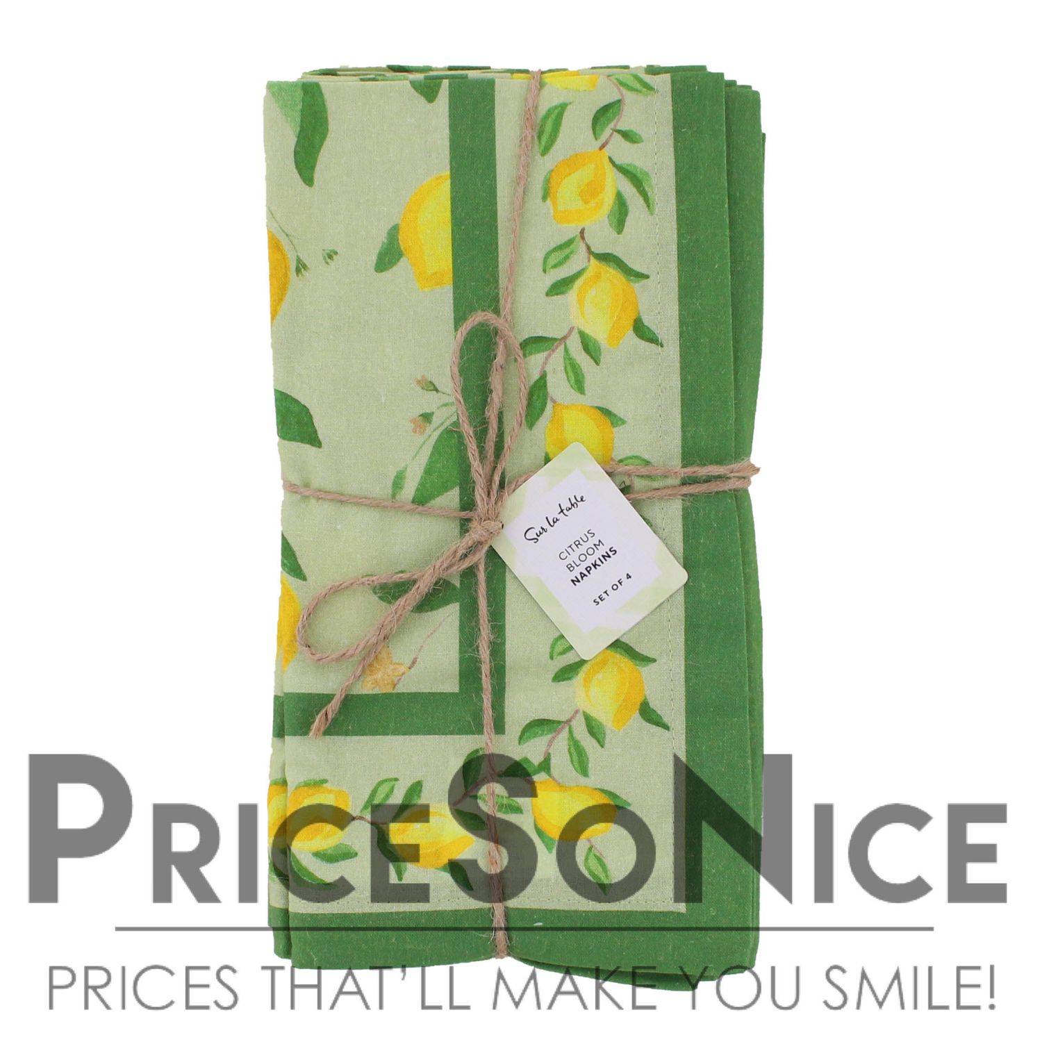 Sur La Table Citrus Bloom Napkins, Set of 4, MSRP $40