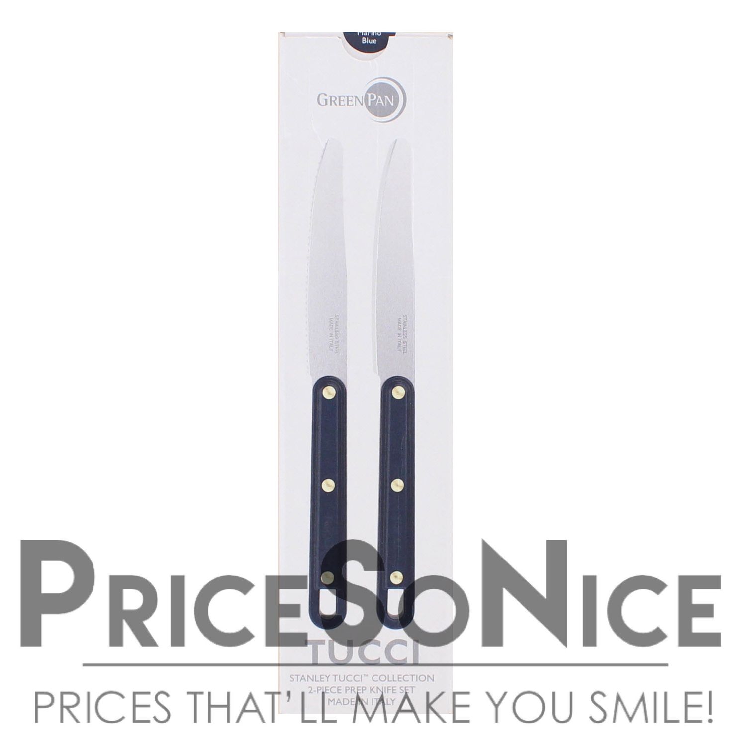 GreenPan Stanley Tucci Prep Knives, Set of 2, Marino Blue, MSRP $80