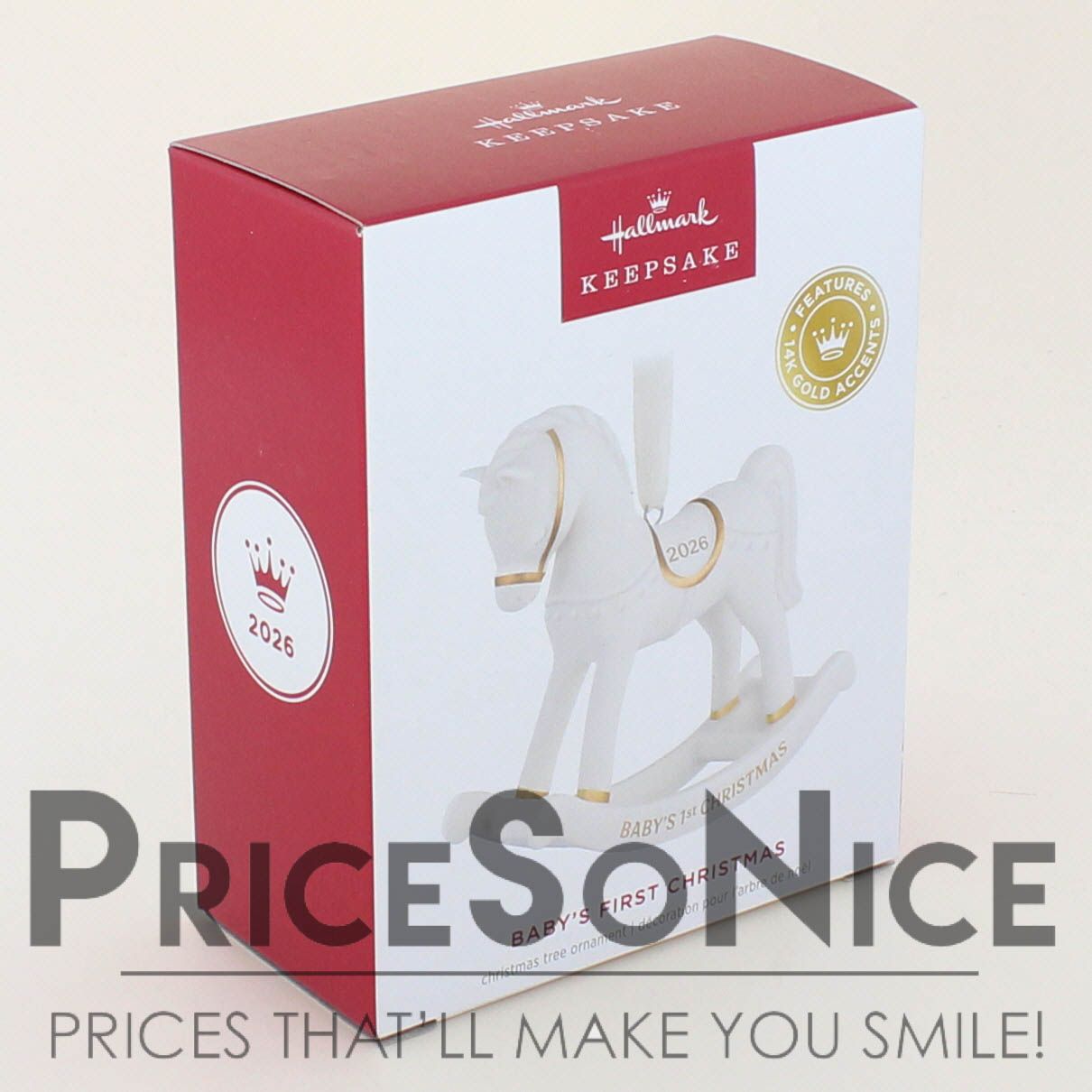 Hallmark Keepsake 2026 Baby's First Christmas Rocking Horse Porcelain Ornament