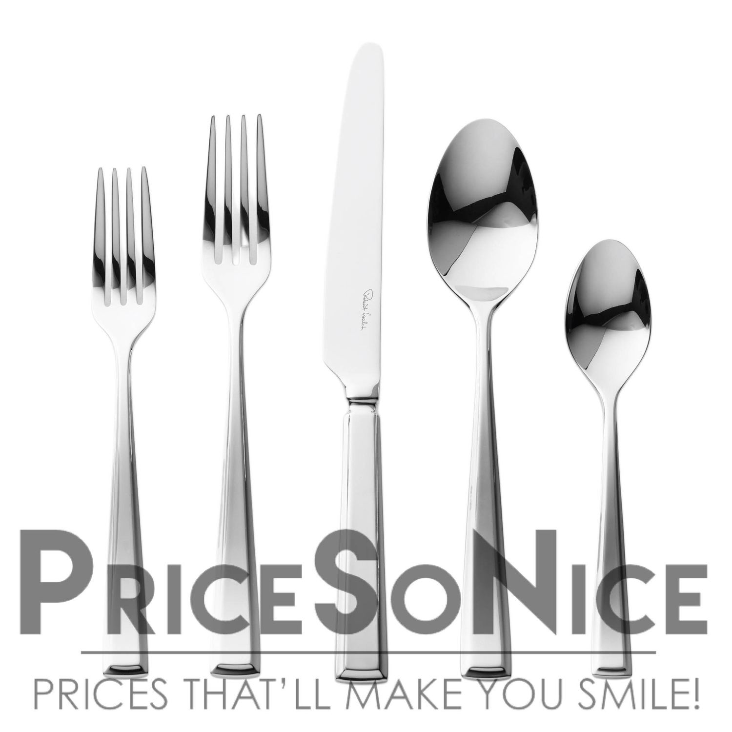 Robert Welch Palm Air 5pc Flatware Set Stainless Steel MSRP $50