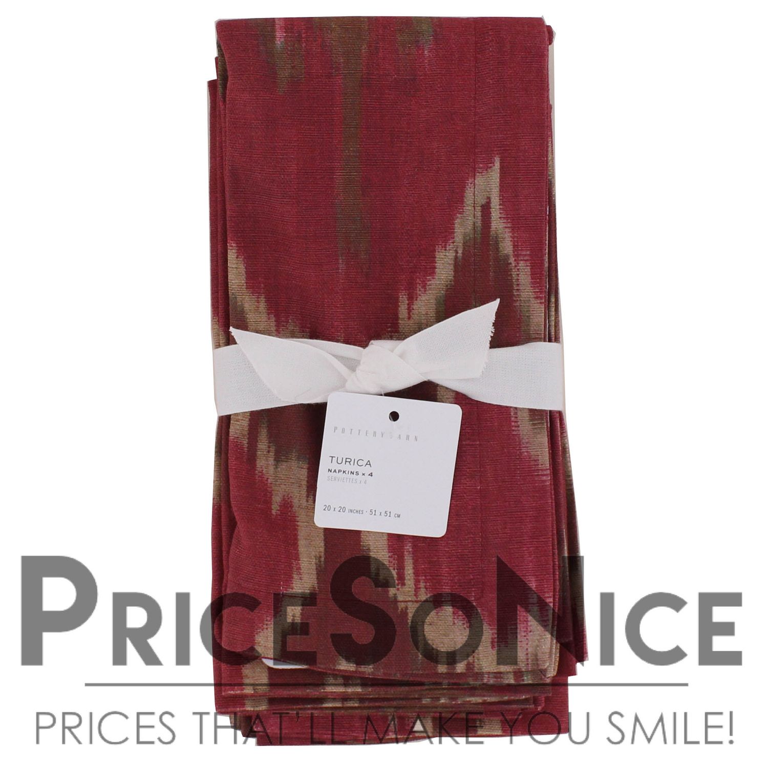 Pottery Barn Turica Cotton Napkins - Set of 4 MSRP $48