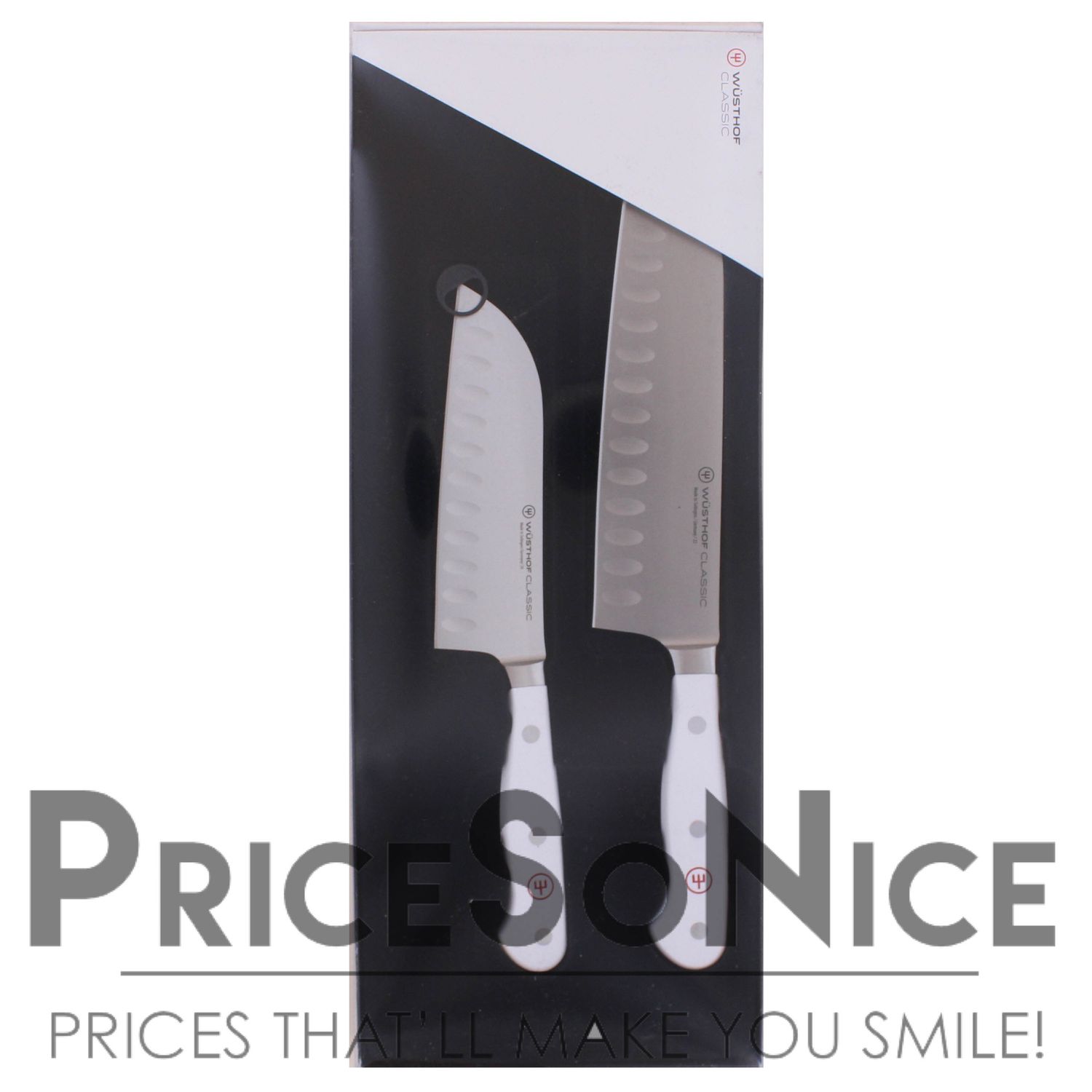 Wusthof Classic 2-Piece Santoku Knife Set, White - 5" &amp; 7" Knives MSRP $270