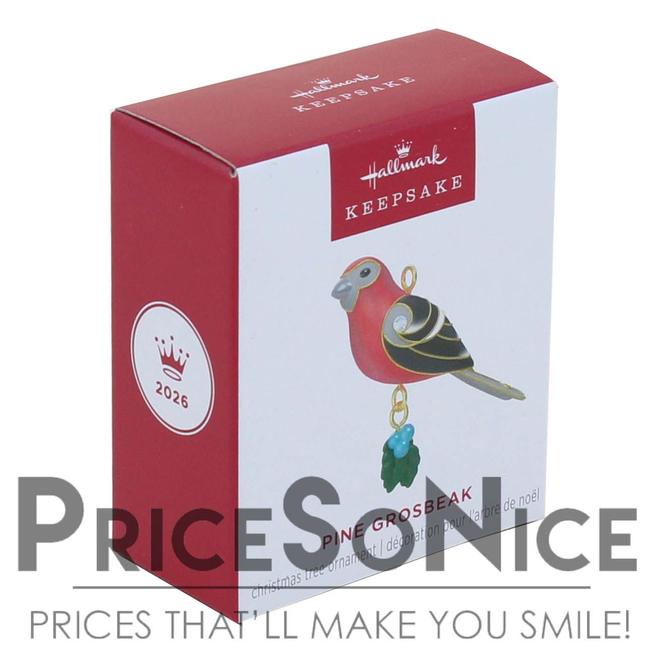 Hallmark Keepsake 2026 Mini Pine Grosbeak Ornament, 1" BAD BOX