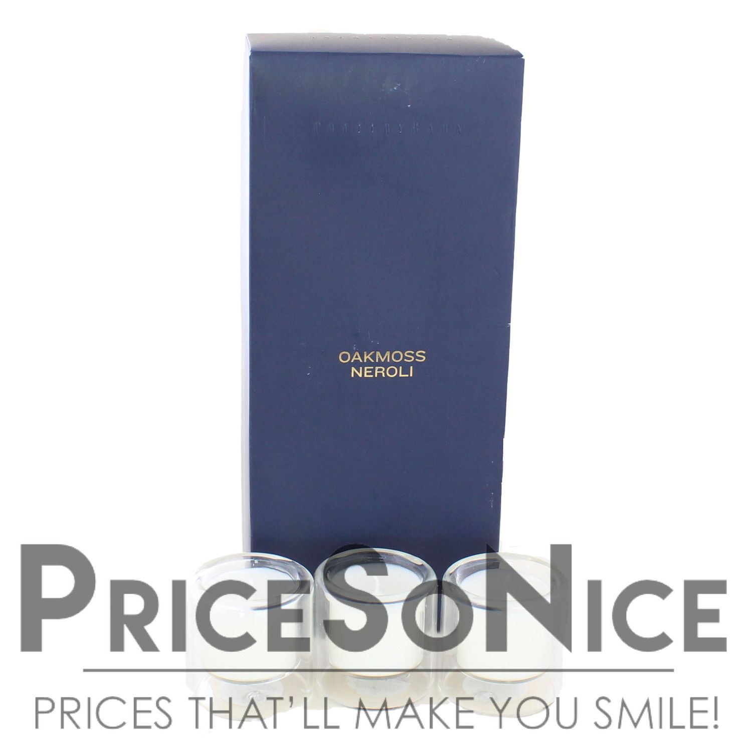 Pottery Barn Oakmoss Neroli Votives Candles - Set of 3 MSRP $60