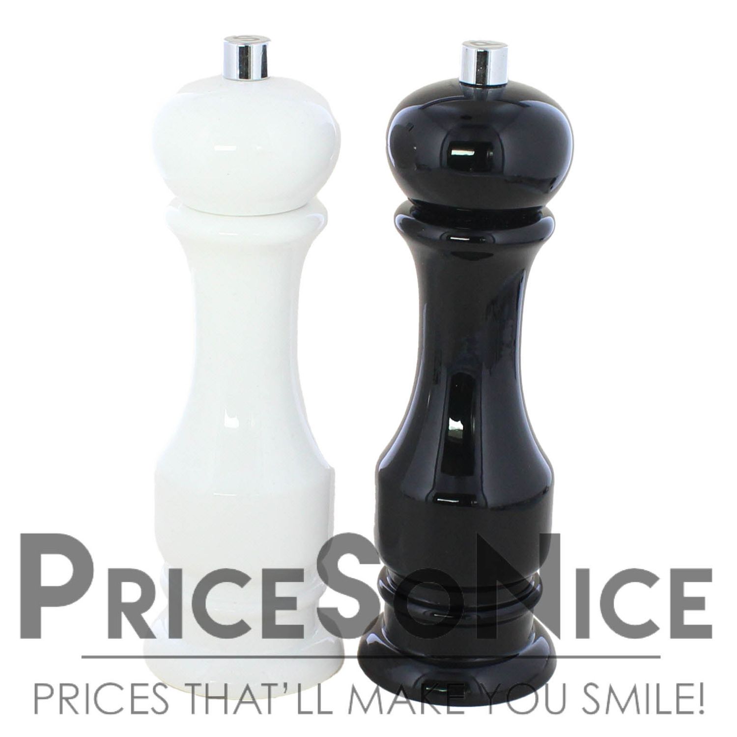 Williams Sonoma Black &amp; White Salt &amp; Pepper Mills Set, 7", MSRP $120