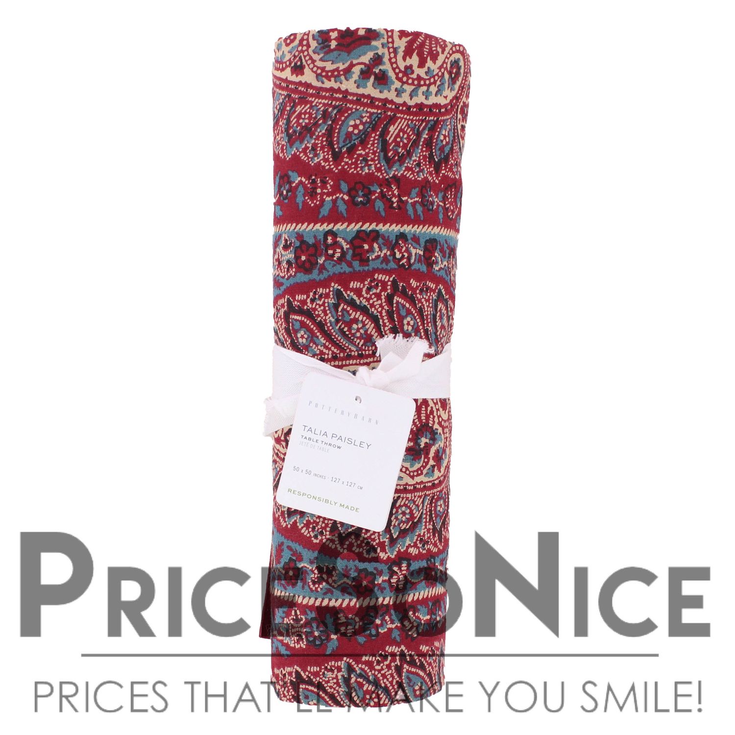 Pottery Barn Talia Paisley Table Throw, MSRP $99