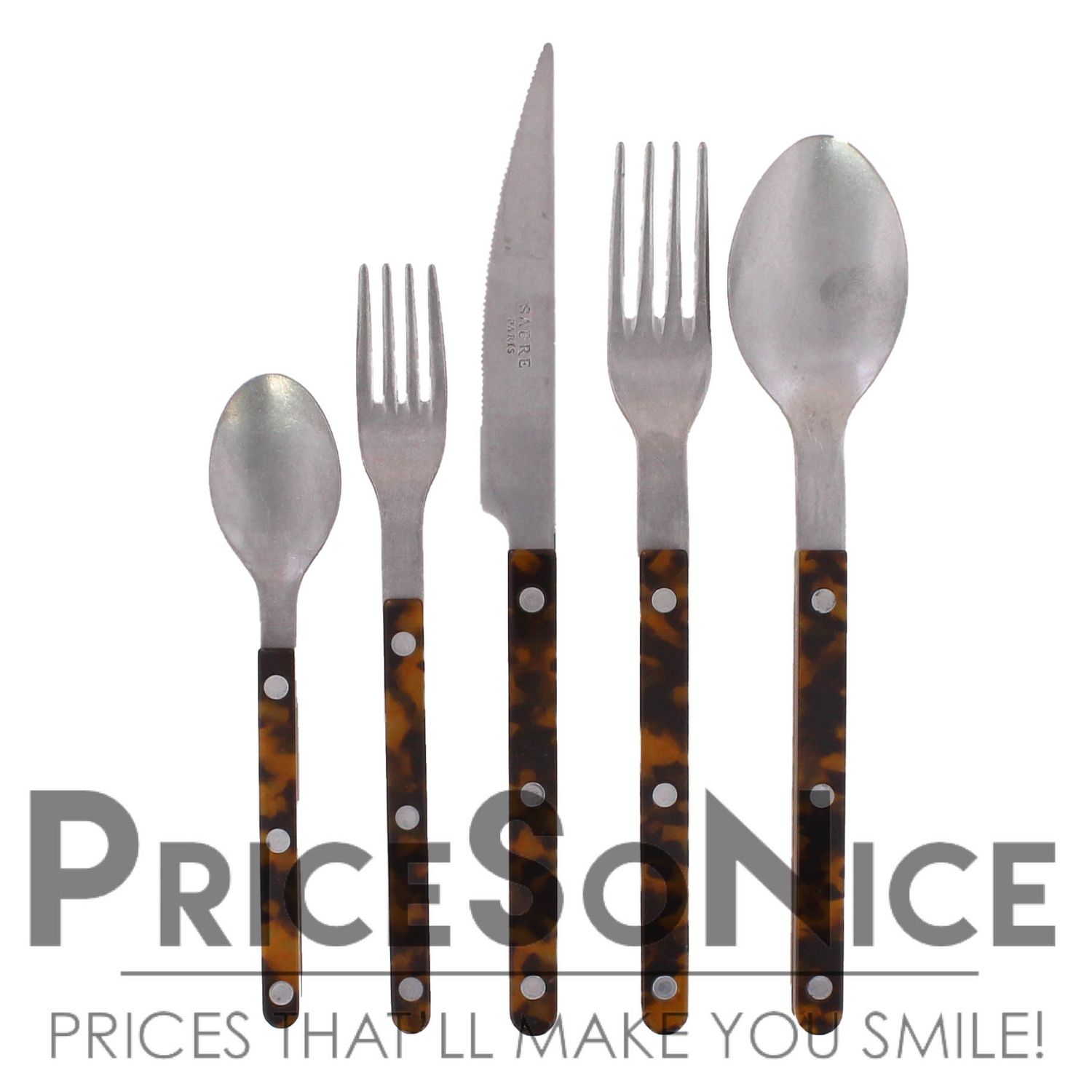 Sabre Bistrot Tortoise 5-Piece Flatware Set MSRP $123