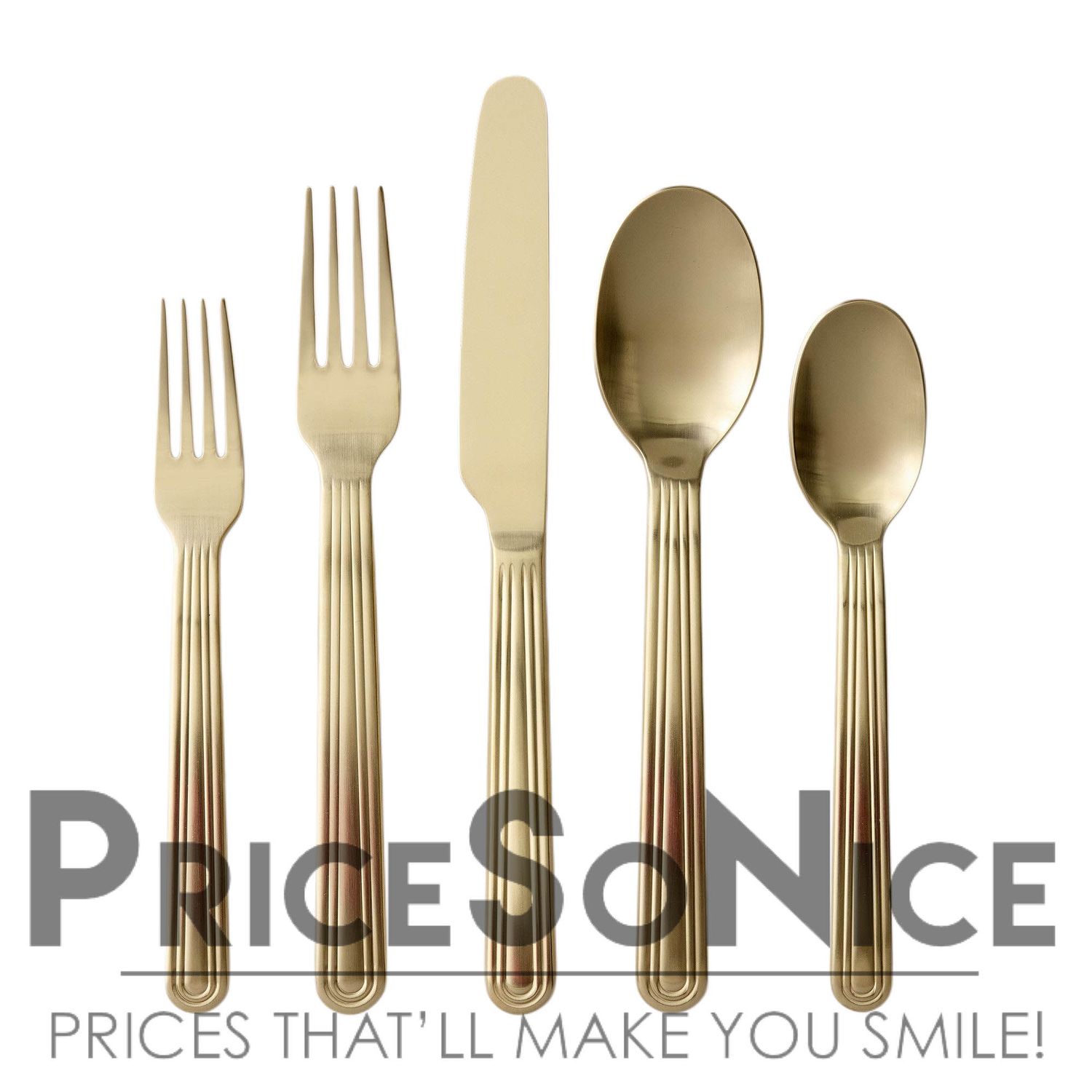 ​West Elm Champagne Satin Groove Flatware 20 Piece MSRP $198