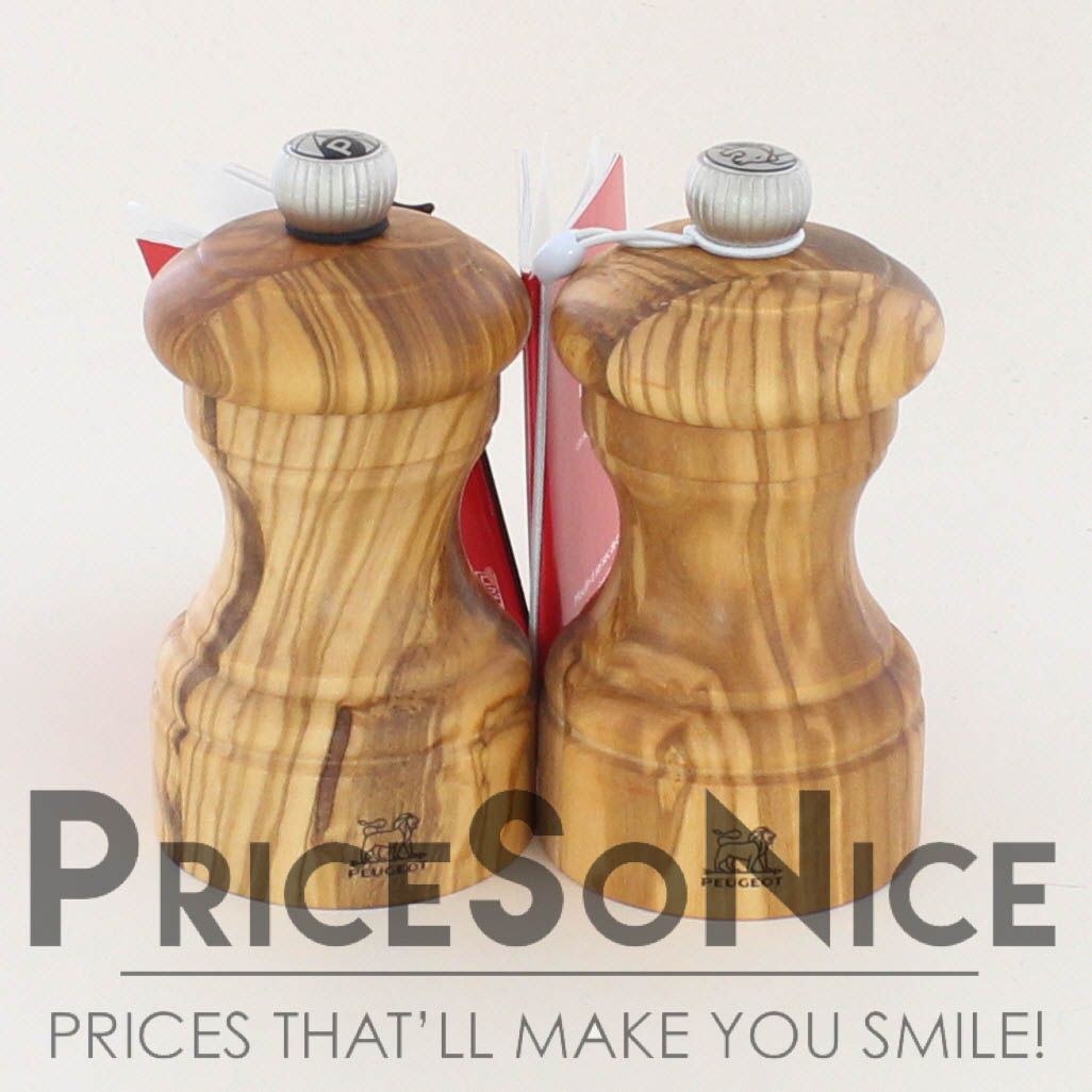 Peugeot Bistro Chef Salt &amp; Pepper Mills, 4", Olivewood, MSRP $160