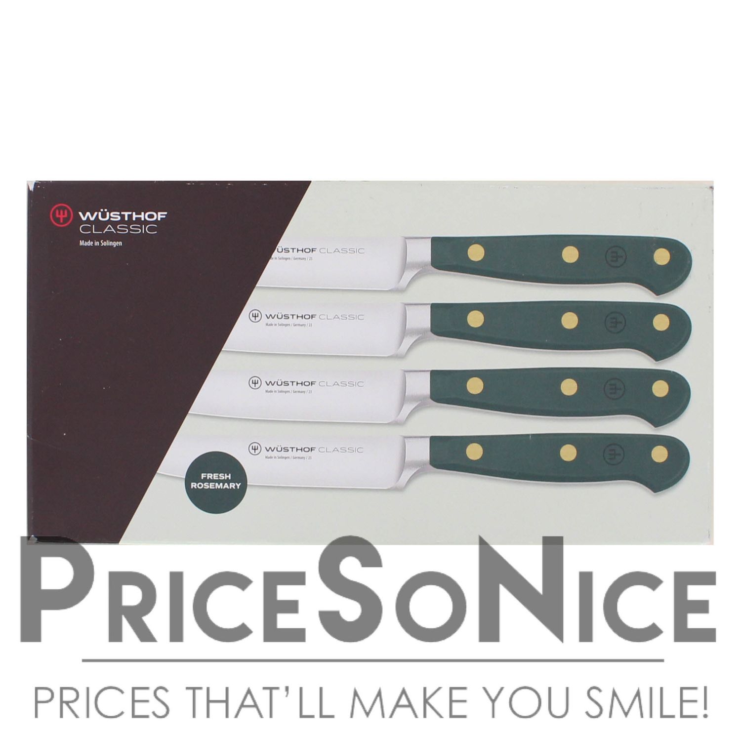WÜSTHOF Classic Steak Knives, Set of 4, Fresh Rosemary, MSRP $325