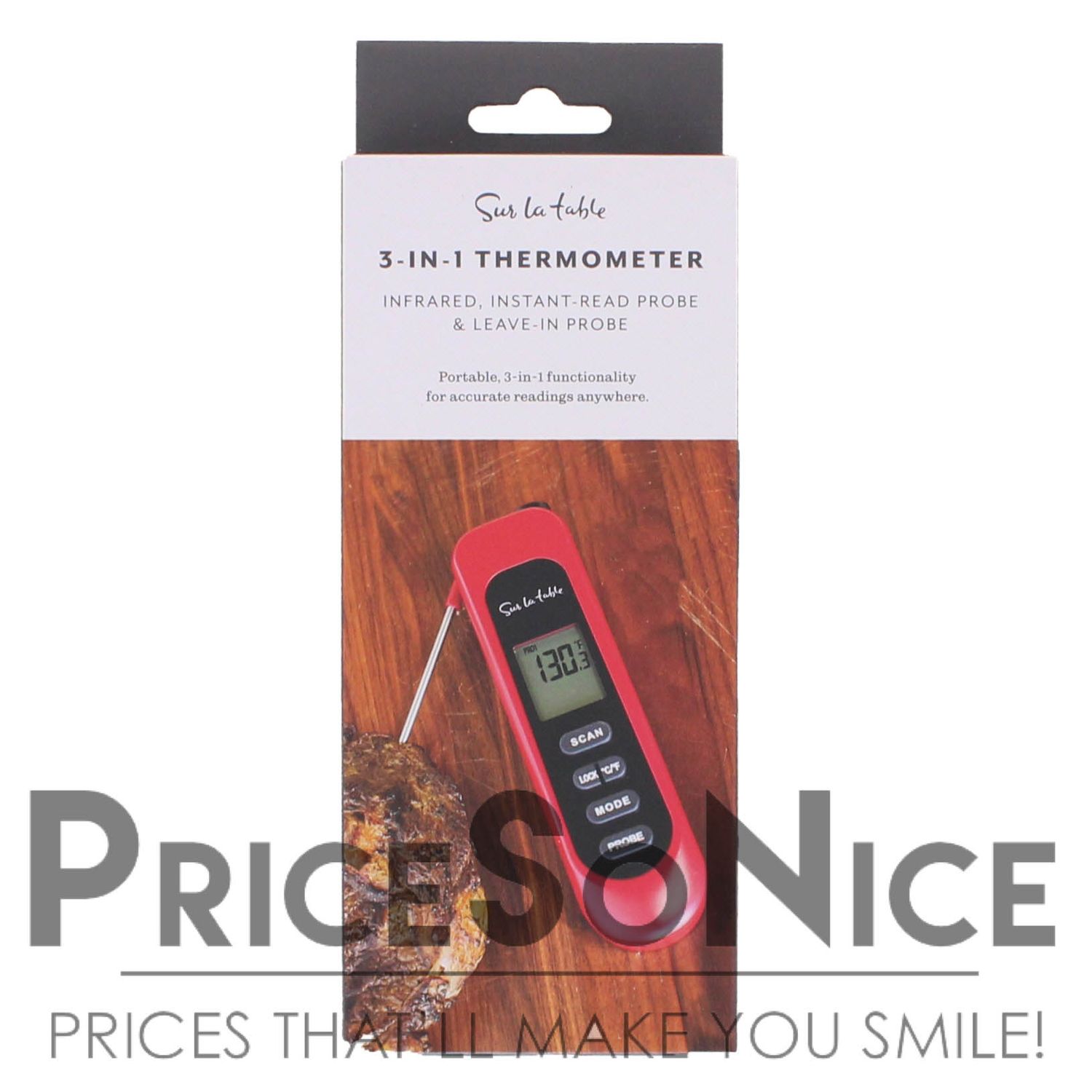Sur La Table 3-in-1 Digital Thermometer Cooking Probe Kitchen Tool MSRP $59