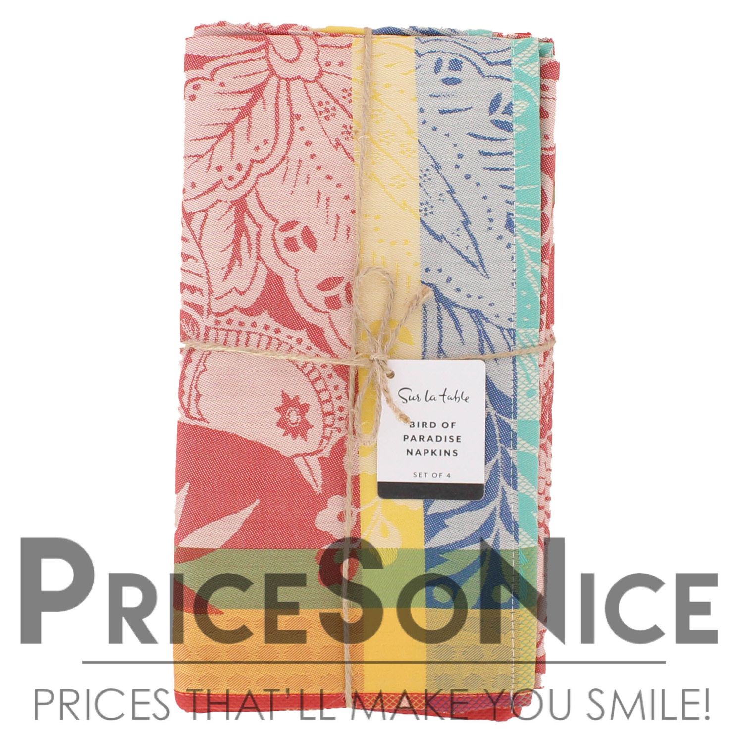 Sur La Table Jacquard Bird of Paradise Napkins, Set of 4, MSRP $45