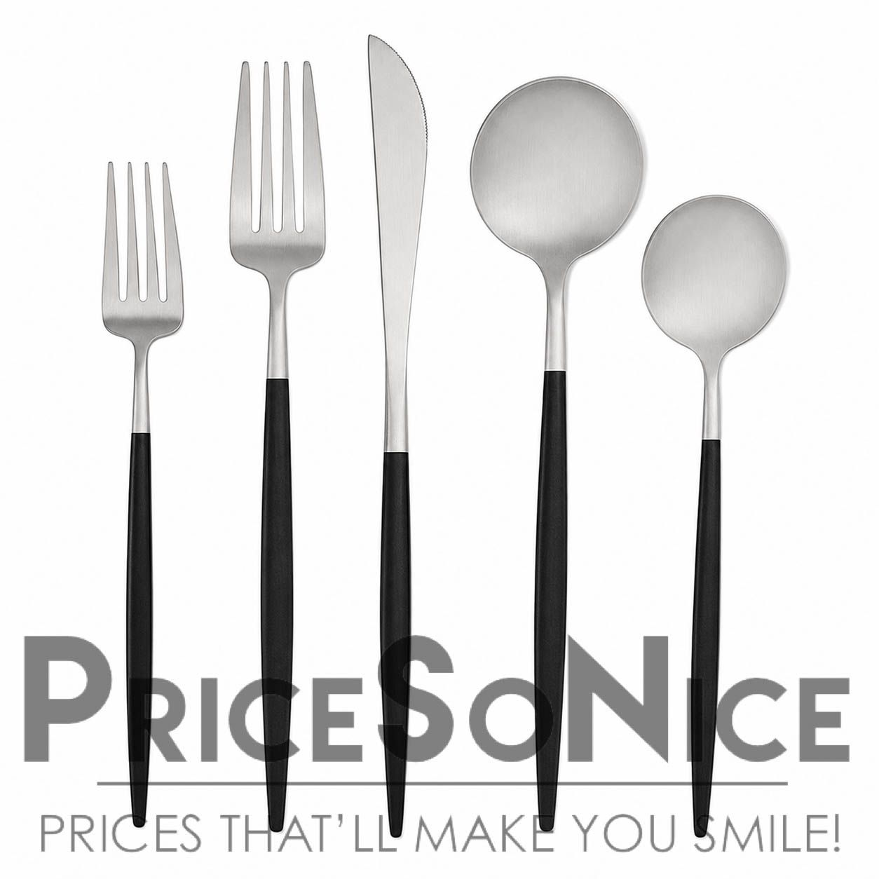 Cutipol Goa 5-Piece Flatware Set, Black/Silver, MSRP $110