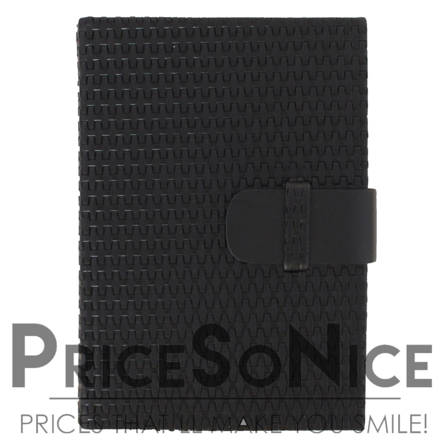 Nouvel Art Black Woven Leather Snap Closure Writing Journal MSRP $54