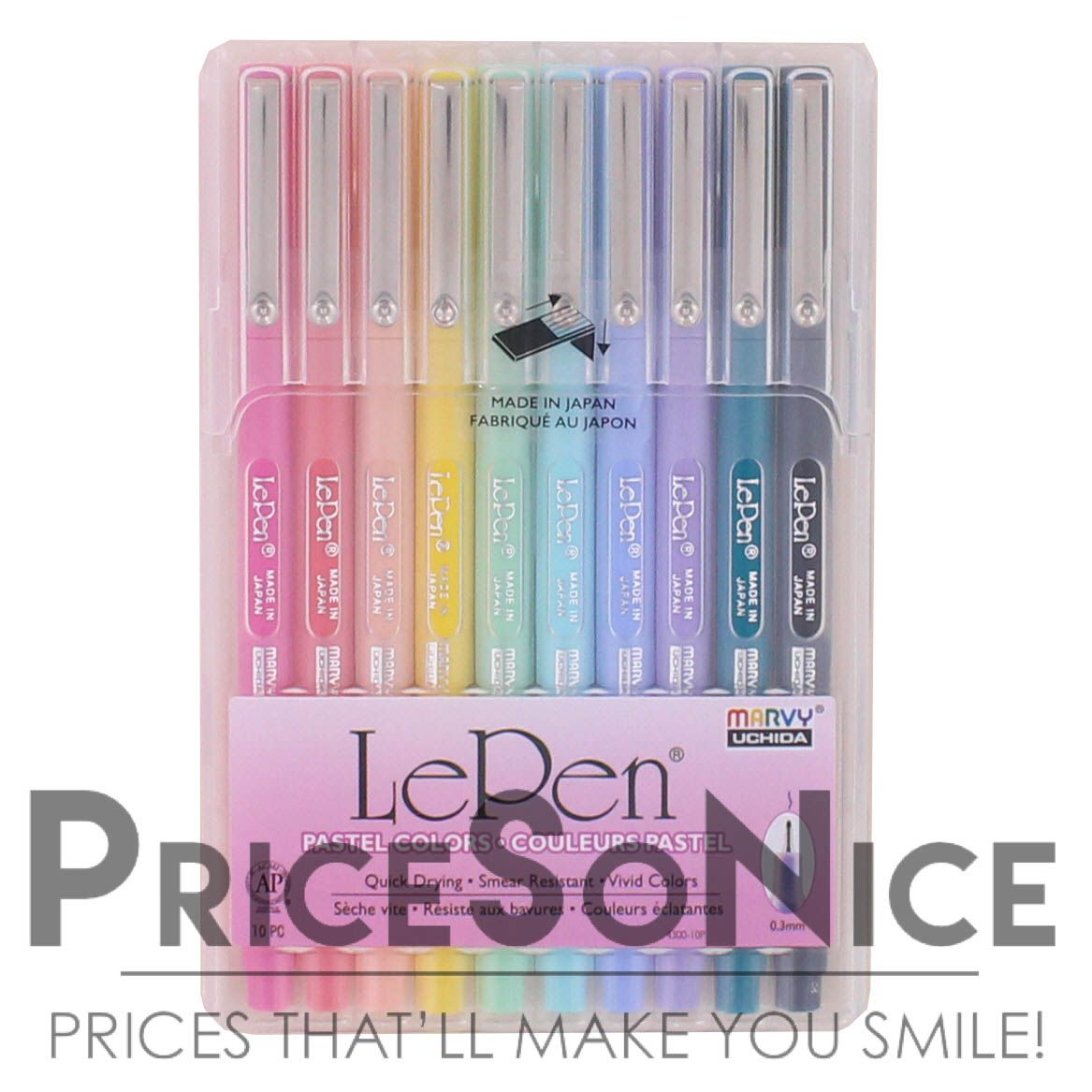 Marvy LePen, 0.3 mm tip, Pastel Colors, Pack of 10  MSRP $23
