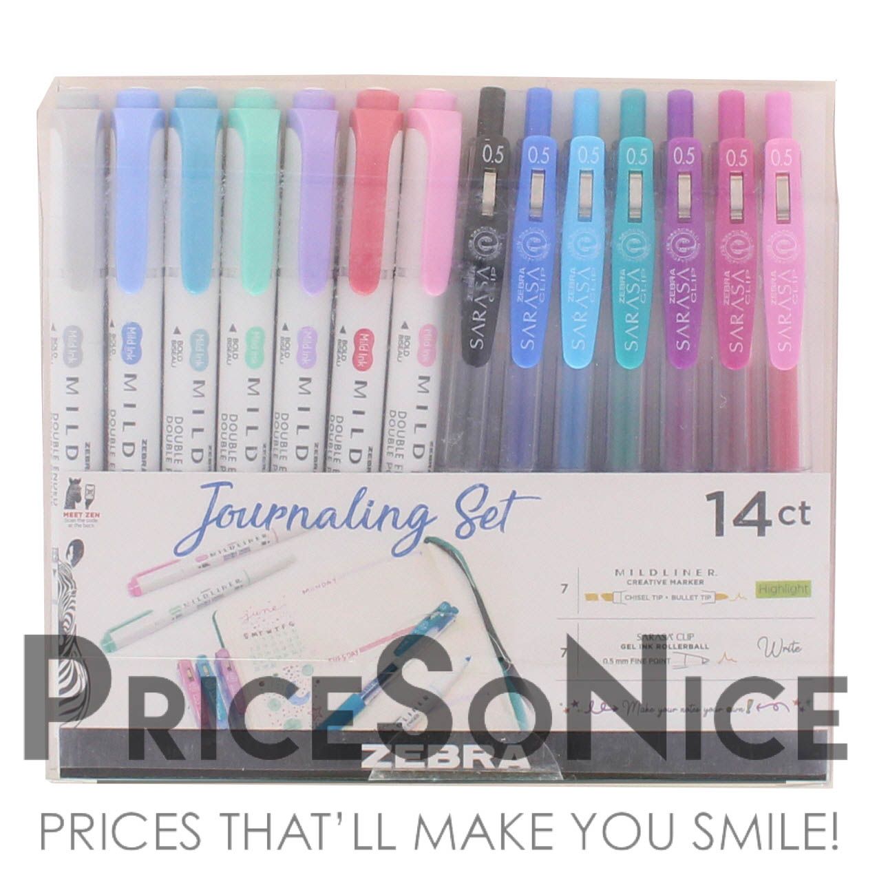 Zebra Pen Journaling Set, 14-Pack Assorted Colors MSRP $39