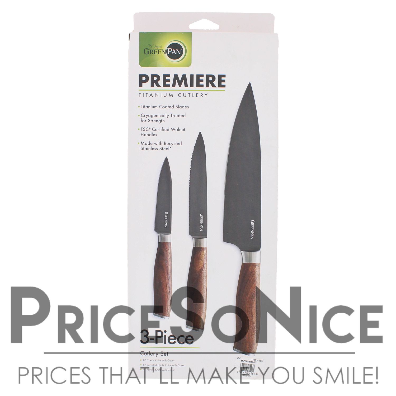 GreenPan Premiere Starter Knives, Set of 3, MSRP $120