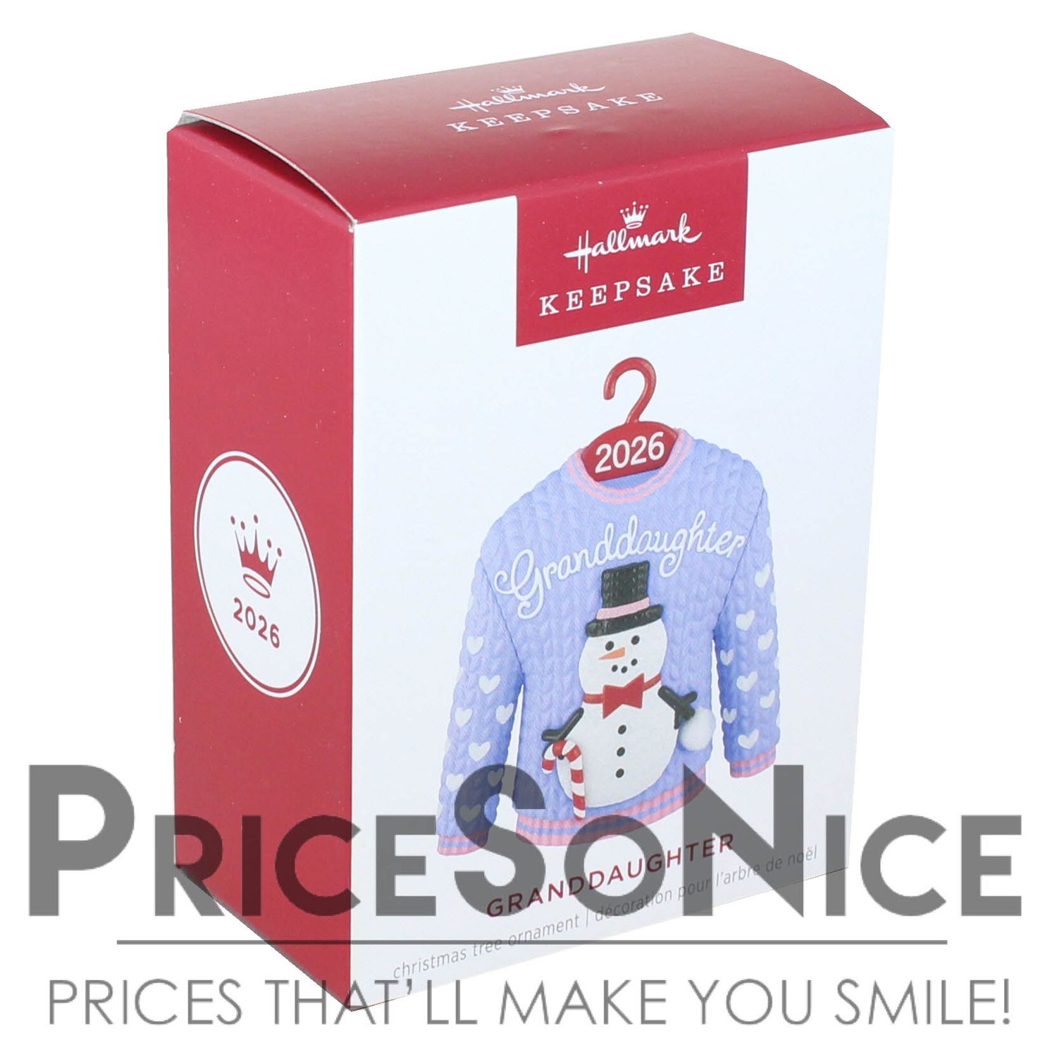 Hallmark Keepsake 2026 Granddaughter Snowman Sweater Ornament
