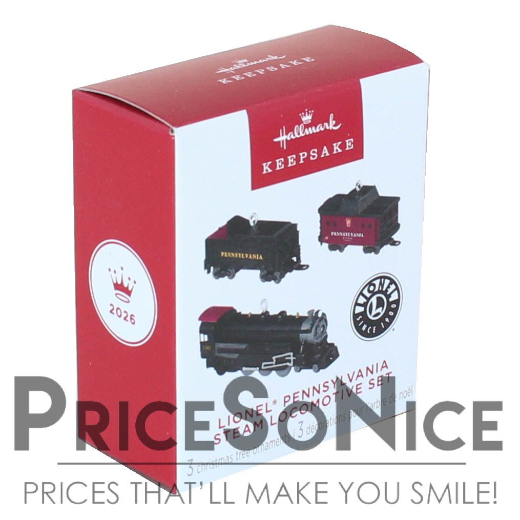 Hallmark Keepsake 2026 Mini Lionel Pennsylvania Steam Locomotive Set Ornaments