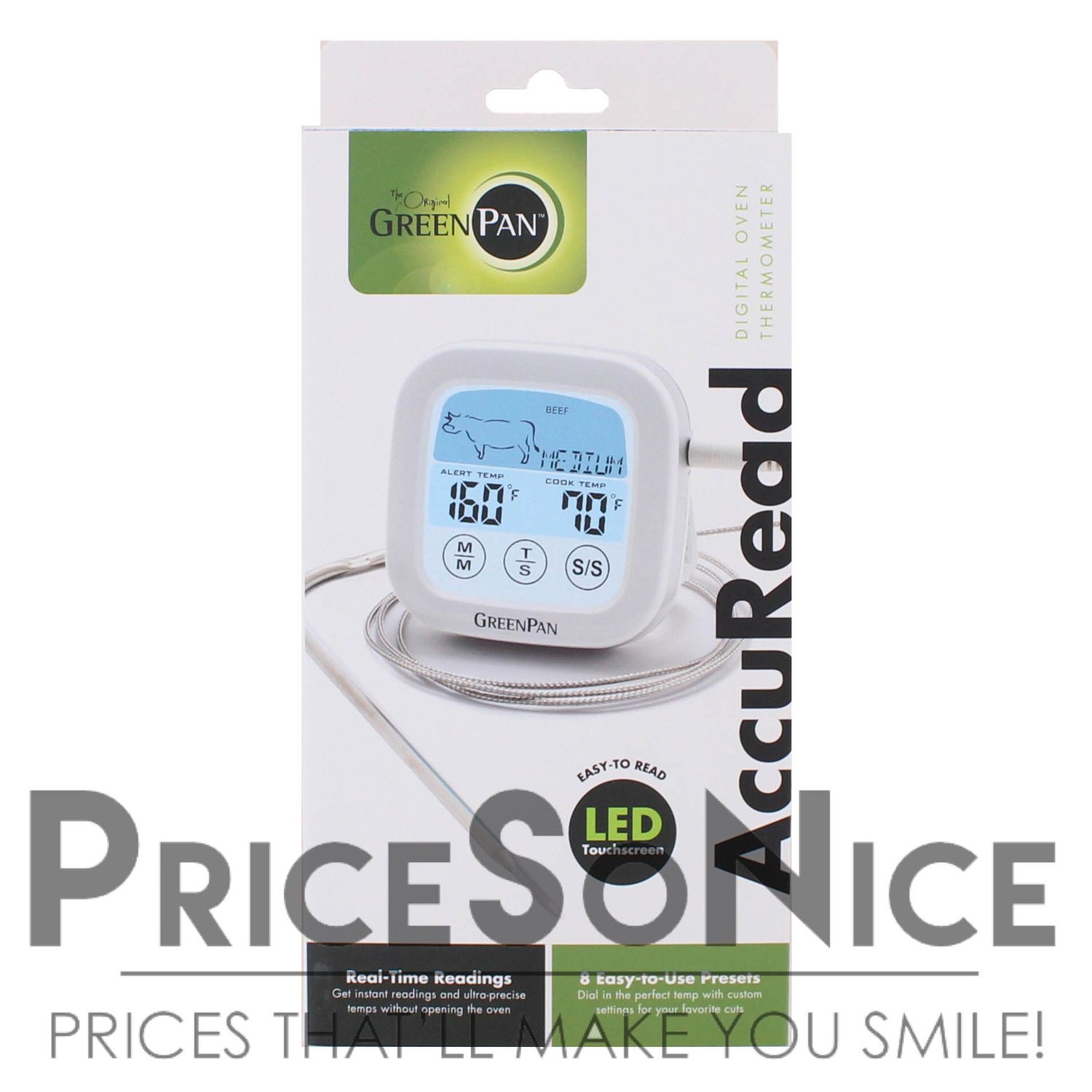 GREEN PAN ACCUREAD DIGITAL OVEN THERMOMETER AND TIMER