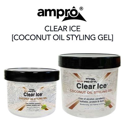 AMPRO Clear Ice - Coconut Oil Styling Gel 12oz