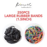 KIM & C 250pcs Large Rubber Bands (1.5inch)