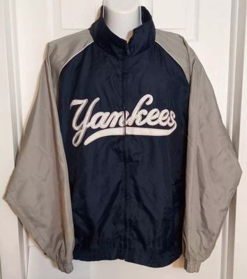 Vintage Majestic NY Yankees Blue Spell Out Wind Breaker Jacket XXL