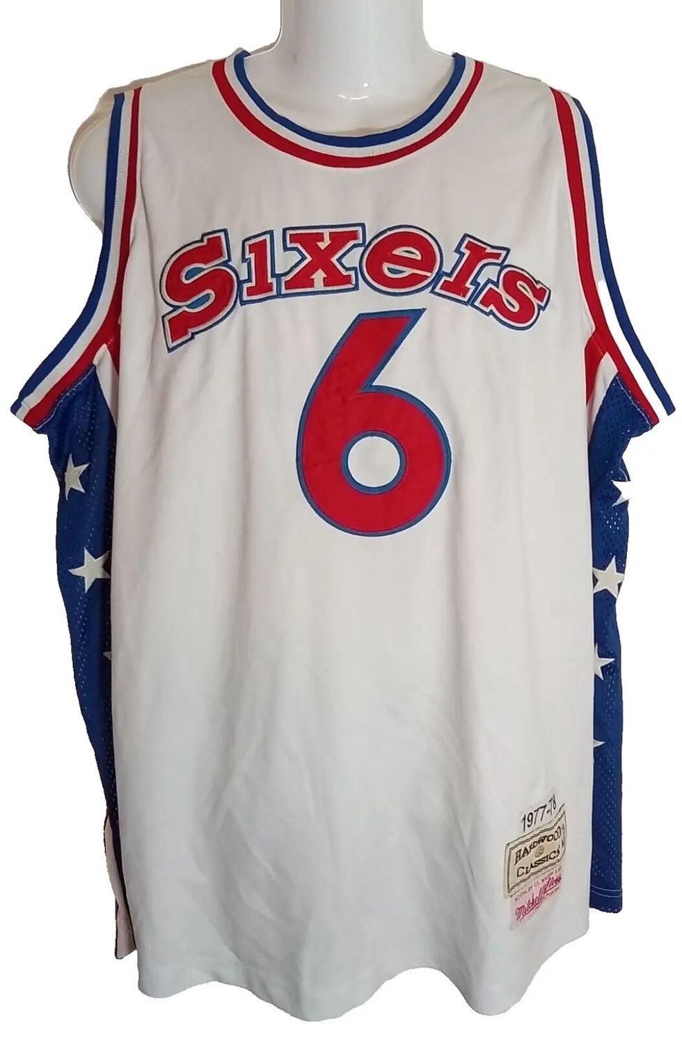 Mitchell &amp; Ness 1977-78 Sixers Julius Erving #6 Hardwood Classics Jersey