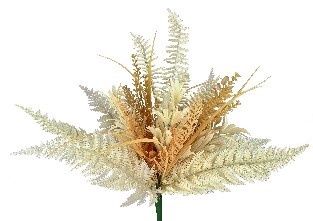 Mixed Fern Leaves Bush in Beige