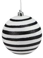 100MM Stripe Ornament in  Black and White