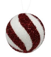 Red and  white Swirl 5" Ornament