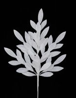 Glitter Bay Leaf Spray White