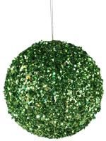 4&quot; Glitter  Ball Ornament in  Lime Green